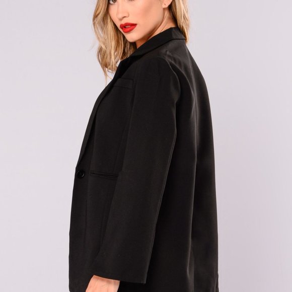 Business Chic Oversized Blazer - Black - Picture 3 of 3